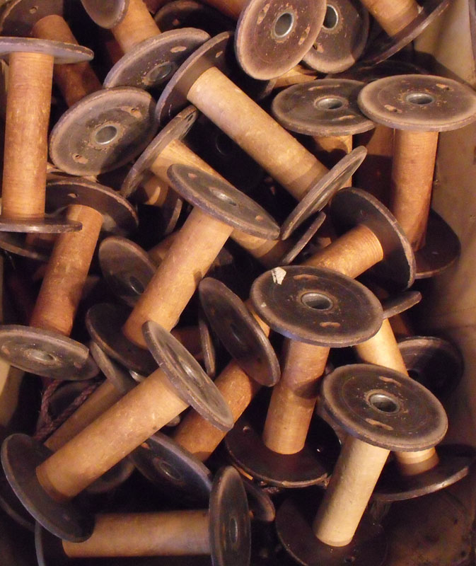 spools from old cotton mill
