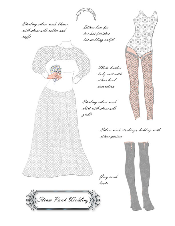 A steam punk wedding dress needs lots of accessorites