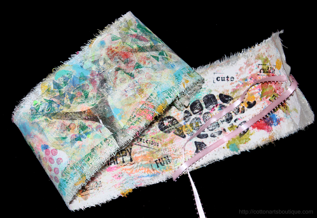 cloth book, unrolled