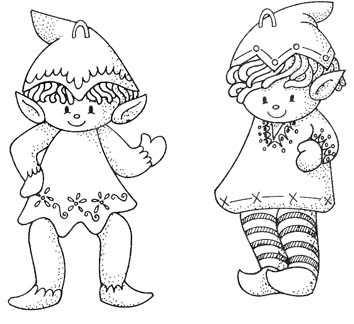 Christmas Elves….two cute wooden ornaments | Cotton Arts Boutique