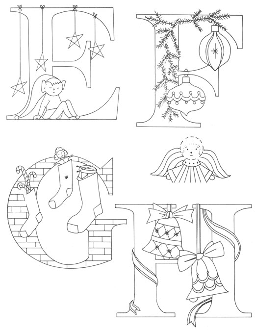 Christmas Alphabet to enhance your Christmas embroideries and quilts ...