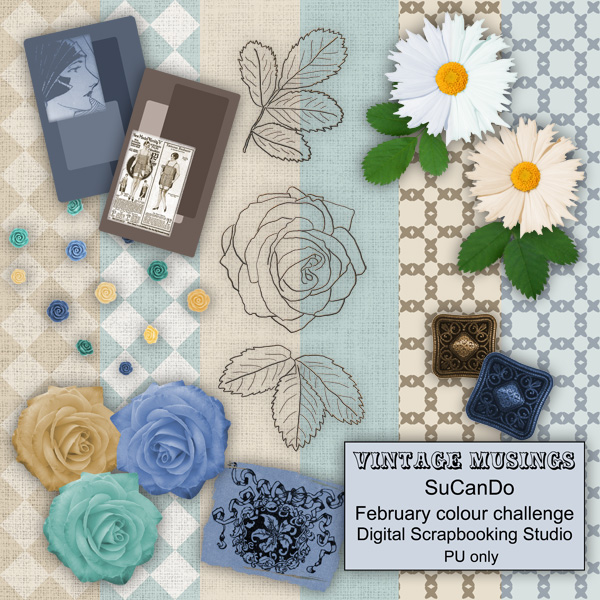 Vintage musings scrapbook kit