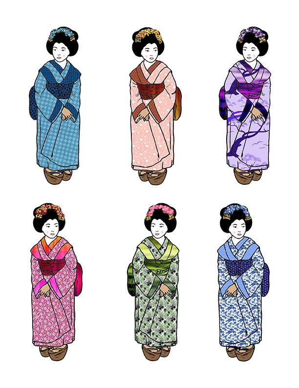 Asian Coffee Filter Book And Geisha Paper Dolls Cotton Arts Boutique