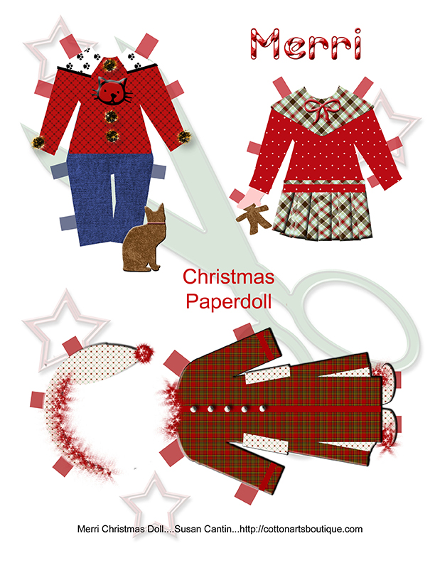 Christmas paper doll